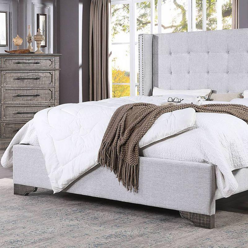 90" Eastern King Bed Artesia with Buttonless Tufting & Wood Frame - Acme Furniture