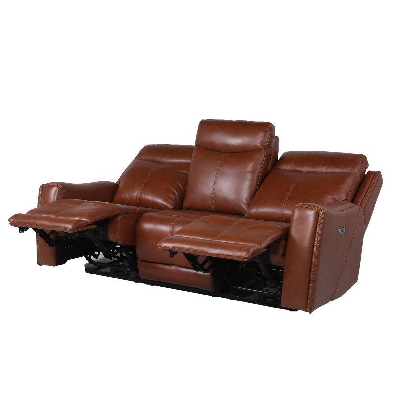 Natalia Power Recliner Sofa Caramel Leather - Steve Silver Co.