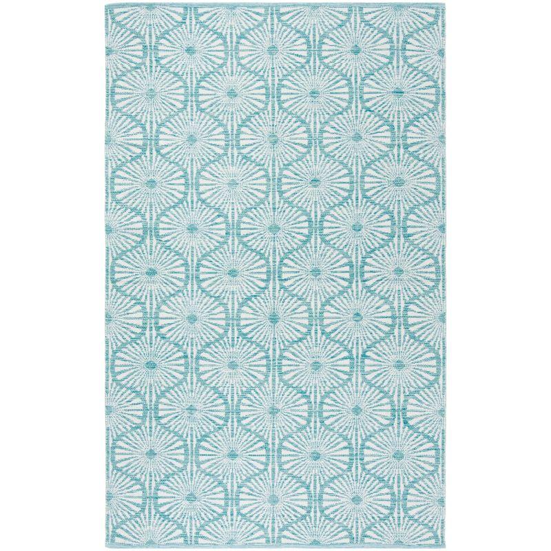 Montauk MTK606 Hand Woven Indoor Area Rug - Aqua/Ivory - 5'x8' - Safavieh