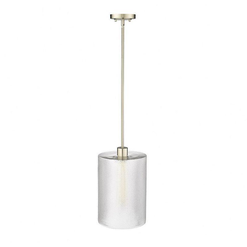 Olena Modern Gold Cylindrical Glass Pendant Light