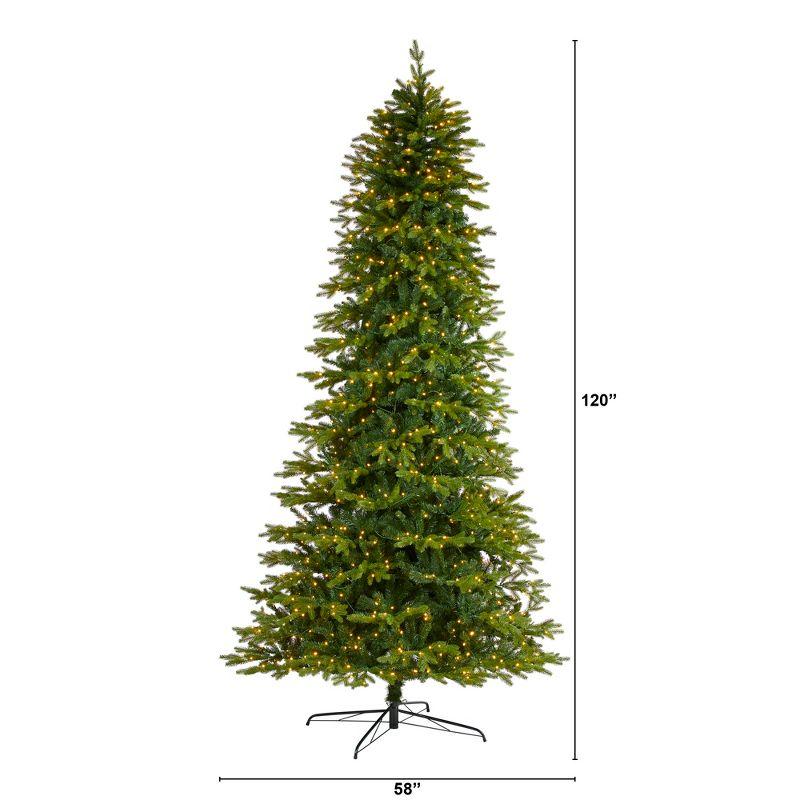 Nearly Natural 10-ft Belgium Fir Natural Look Artificial Christmas Tree with 1050 Clear LED Lights