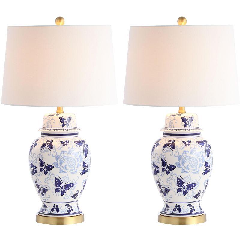 Hana Tbale Lamp (Set of 2) - 28 Inch Height - TBL4160 - Blue/White - Safavieh