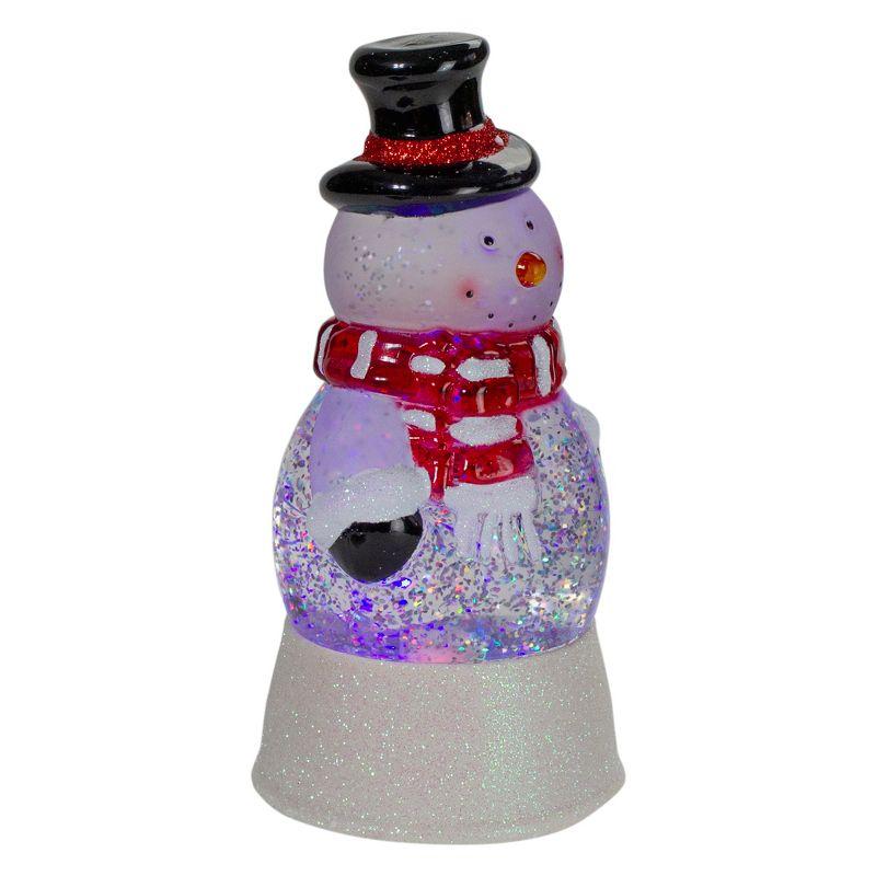 7.5" LED Lighted Color Changing Snowman Christmas Snow Globe