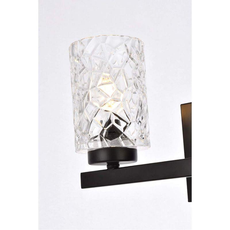 Elegant Lighting Cassie 2 lights bath sconce in black with clear shade