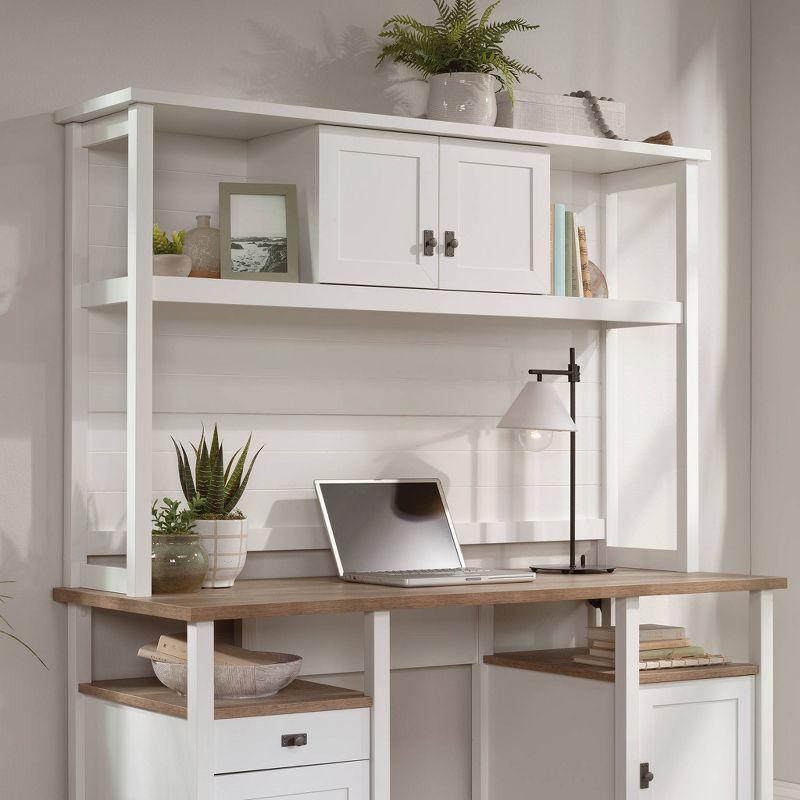 Cottage Road White Engineered Wood 60" Desk Hutch