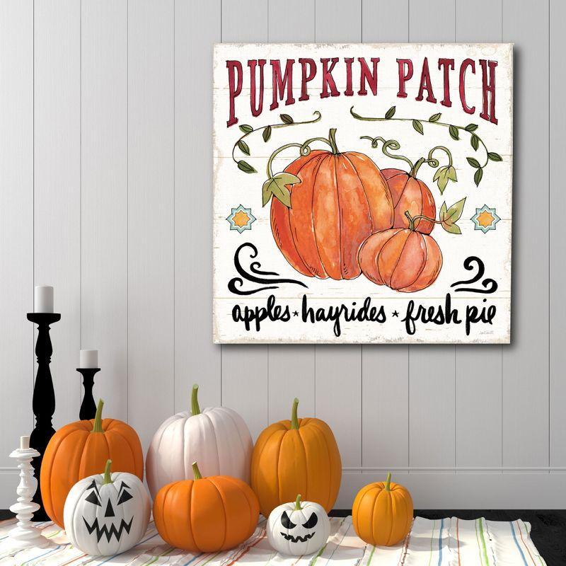 Harvest Pumpkin Patch Mixed Media Canvas Wall Art 16x16