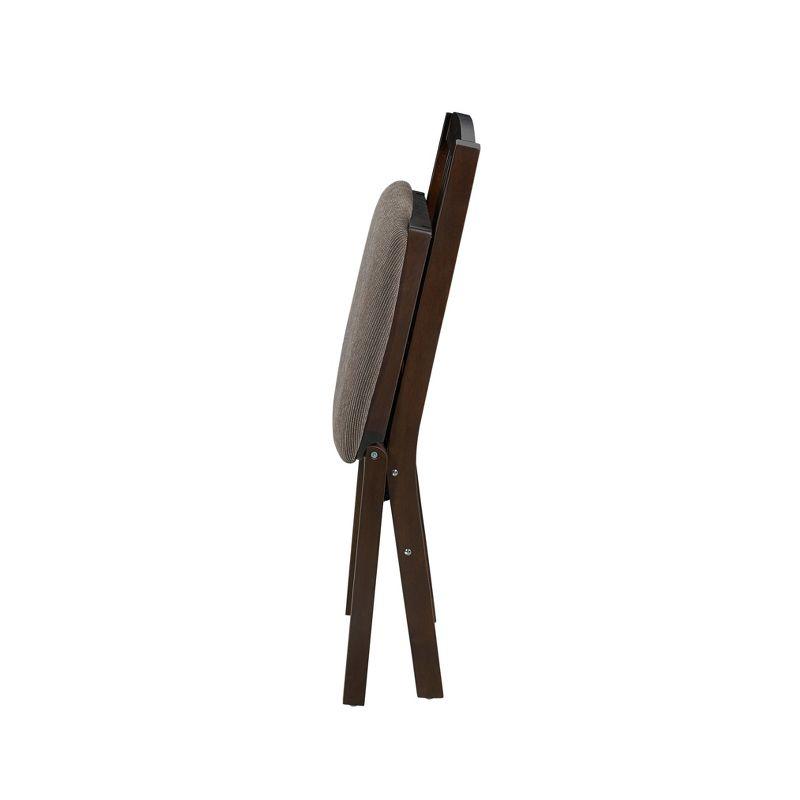 MECO Wood Fabric Upholstered Seat Folding Chair