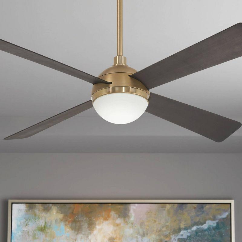 54" 4 - Blade LED Standard Ceiling Fan with Remote Control and Light Kit Included