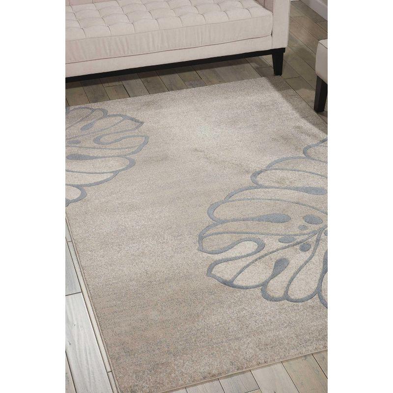 Handmade Beige Floral Synthetic 5' x 7' Area Rug