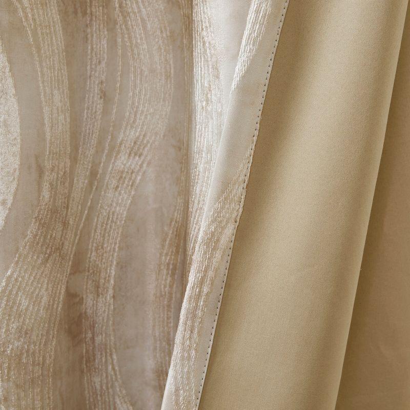 Madison Park Victorio Printed Jacquard Grommet Top Total Blackout Curtain Panel