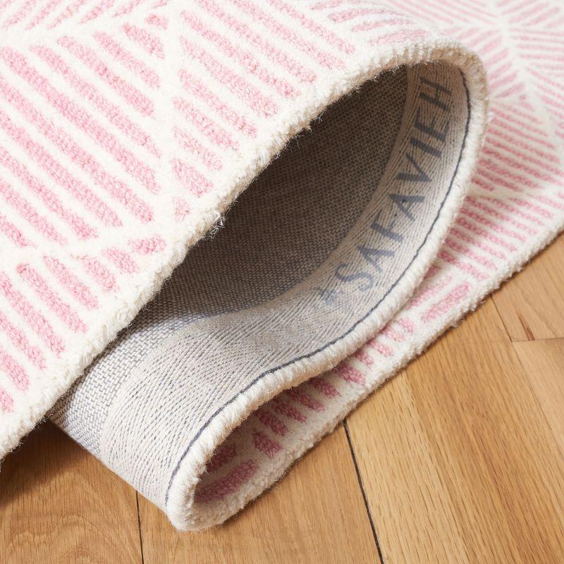 Abstract ABT763 Handmade Indoor Area Rug - Pink/Ivory - 8'x10' - Safavieh