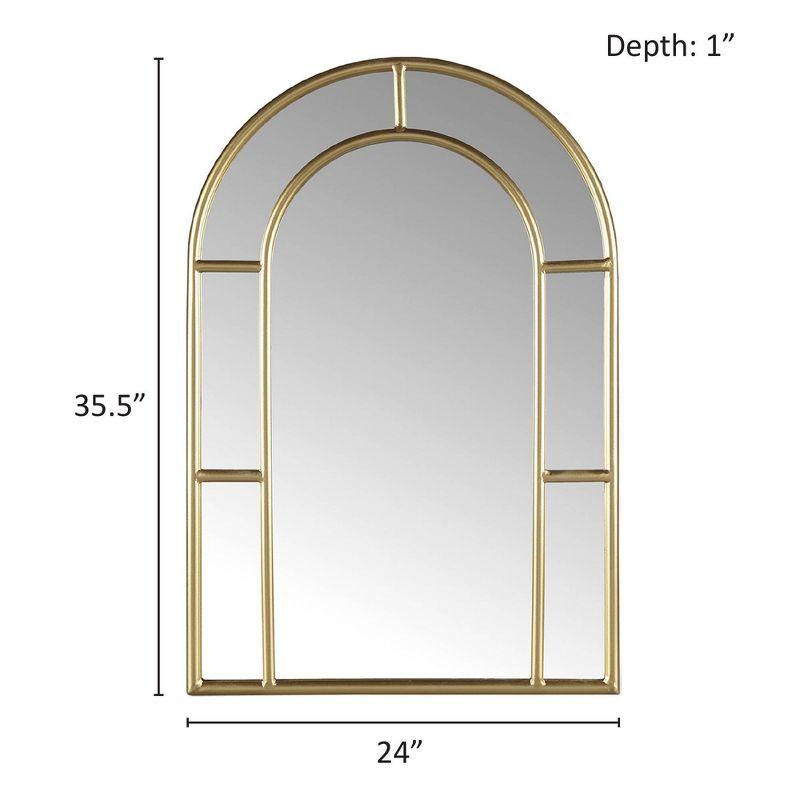 Regina Gold Arched Wall Mirror with Iron Frame