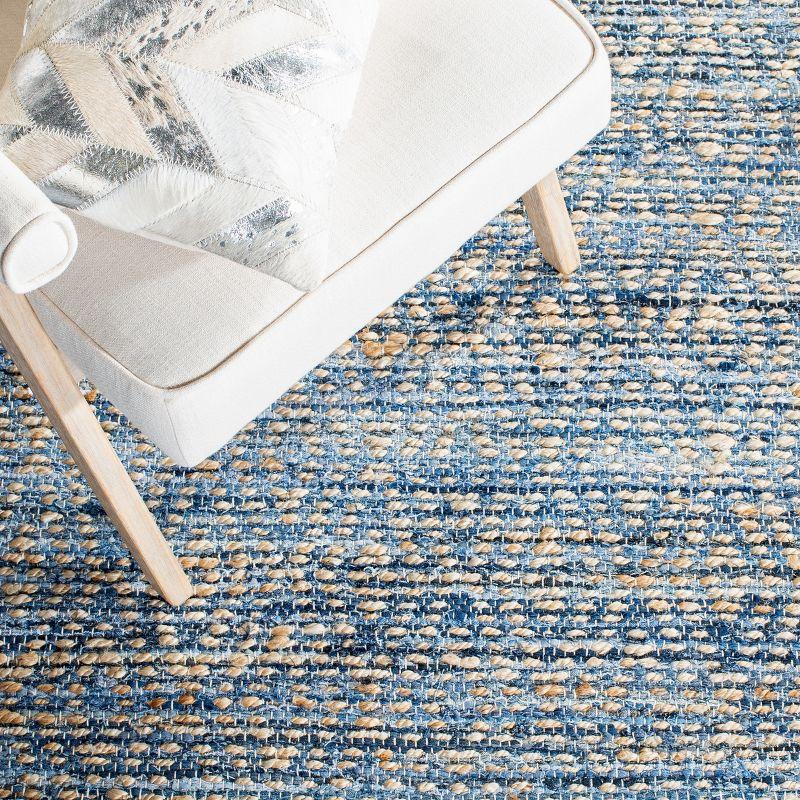 Cape Cod Blue and Natural Square Wool Area Rug