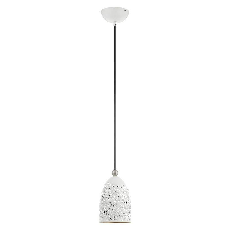 Livex Lighting Arlington 1 - Light Pendant in  White/Brushed Nickel