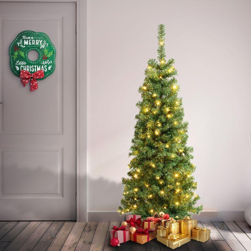 4.5' Prelit Linden Spruce Artificial Christmas Tree Warm White Lights - National Tree Company