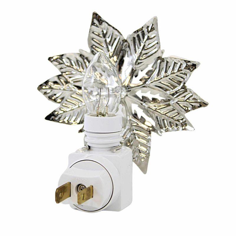 Ganz 4.25 In Poinsettia Night Light Electric Flower Christmas Novelty Nightlights