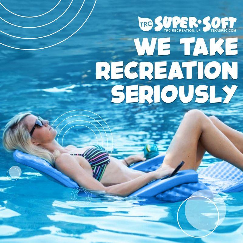 TRC Recreation Folding Baja II Lounger Foam Swimming Pool Float, Portable Floating Lounger with 2 Cup Holders for Beach Essentials, Bahama Blue