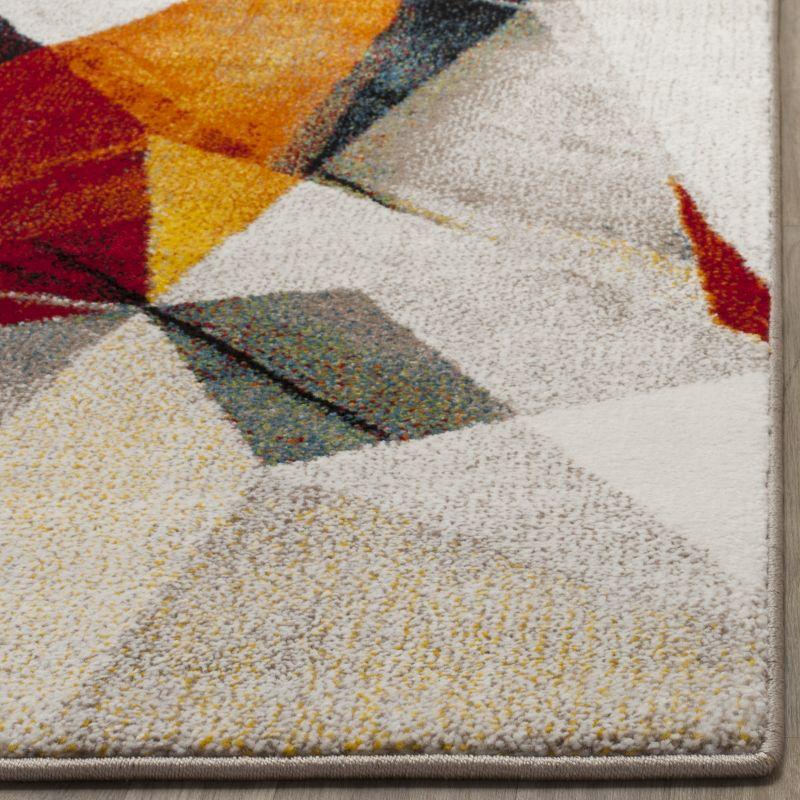 Porcello PRL6940 Power Loomed Indoor Runner Rug - 2'3"x6' - Light Grey/Orange - Safavieh
