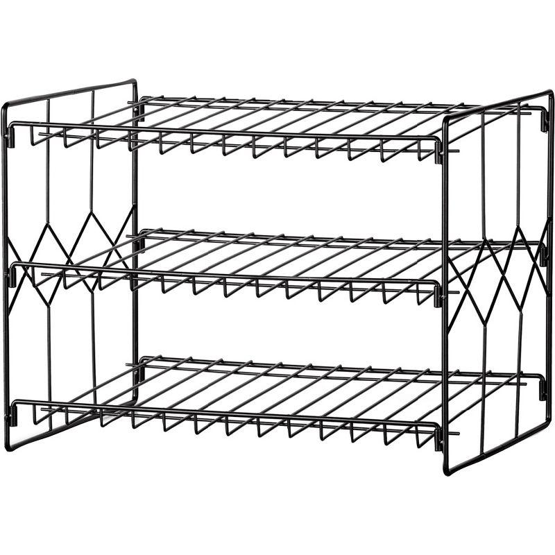 Collections Etc 3-Tier Black Finish Steel Can Storage & Organizer Rack 14.5 X 11.5 X 11