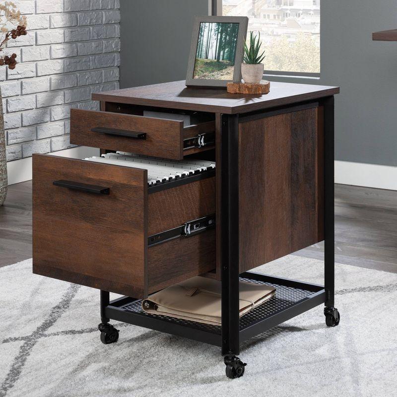 Barrel Oak 2-Drawer Mobile File Pedestal with Metal Frame