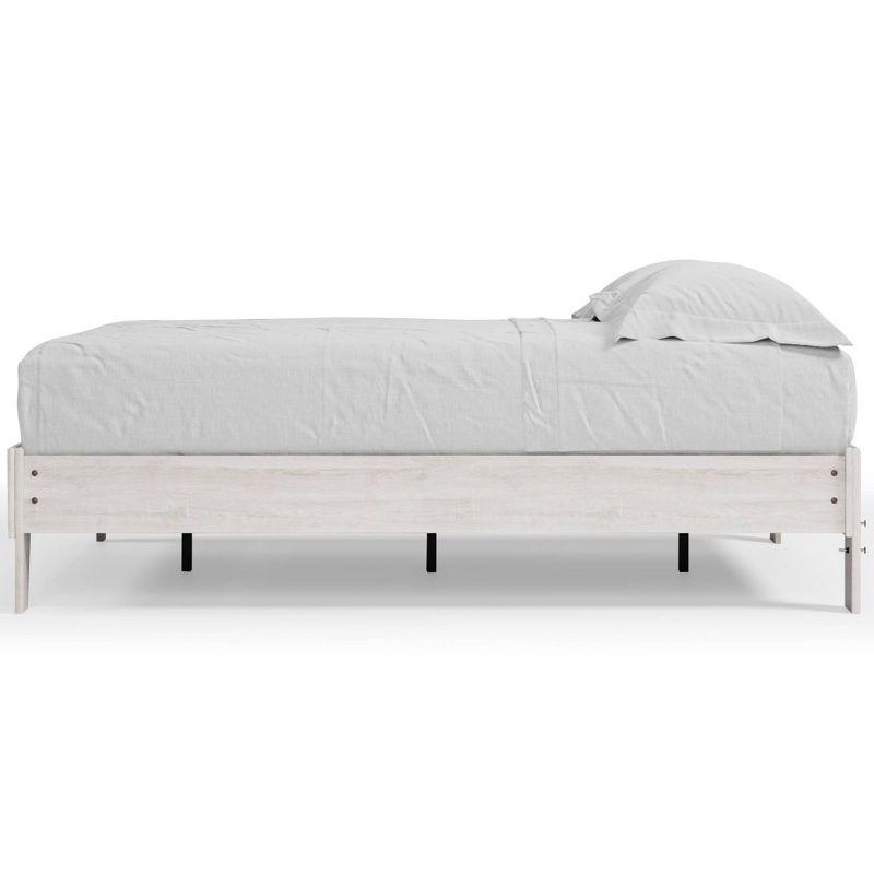 Full Shawburn Platform Bed Whitewash - Signature Design by Ashley: Chic Vintage Casual Style, No Box Spring Needed