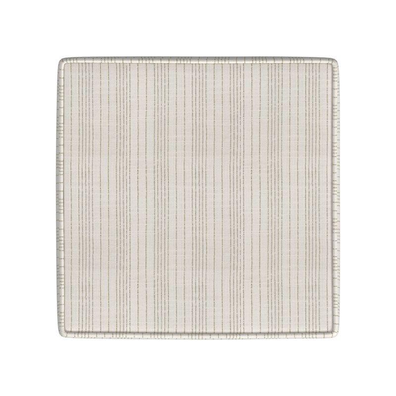 Cole Classics Square Storage Ottoman with Lift Off Top Cream/Marigold Pinstripe - HomePop: Upholstered Bench, Hardwood Frame