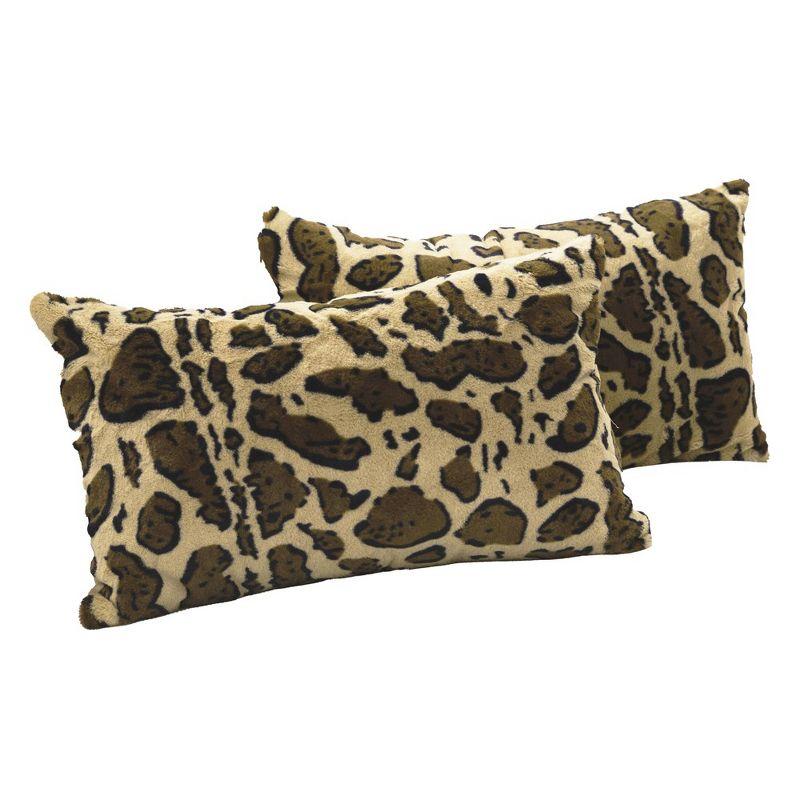 Cheer Collection Animal Print Faux Fur Throw Pillow (Set of 2)