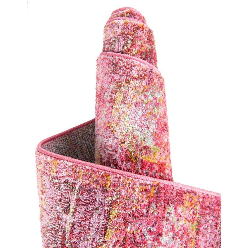 Unique Loom Baracoa Collection Area Rug - Coppelia (7'  x 10' Rectangle Pink/Ivory)