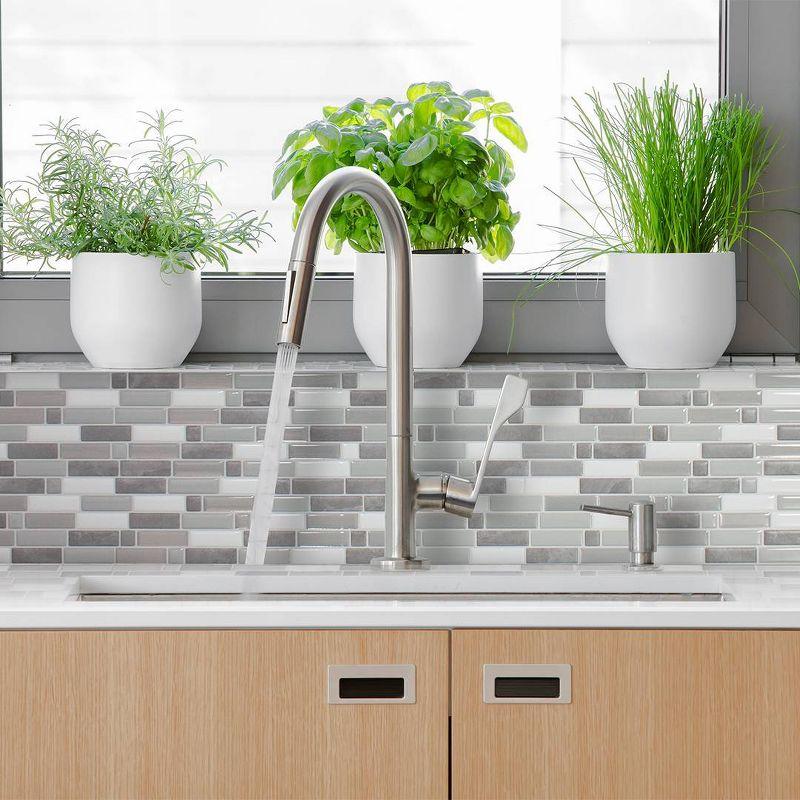 Crescendo Agati Gray 3D Peel and Stick Backsplash Tiles