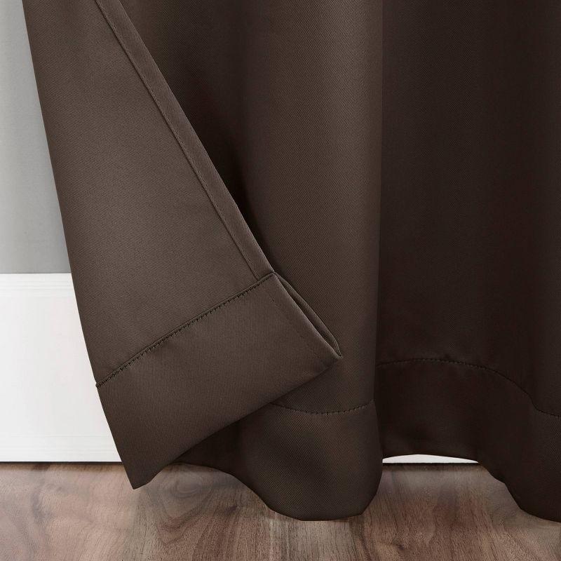 54"x108" Sun Zero Blackout Kenneth Energy Saving Grommet Curtain Panel Dark Brown: Modern Indoor Curtain Panels