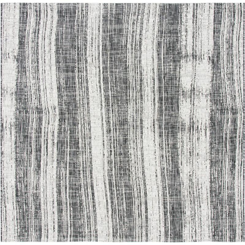 Courtyard CY8393 Power Loomed Indoor/Outdoor Area Rug - Black/Grey - 6'7"x6'7" - Safavieh.
