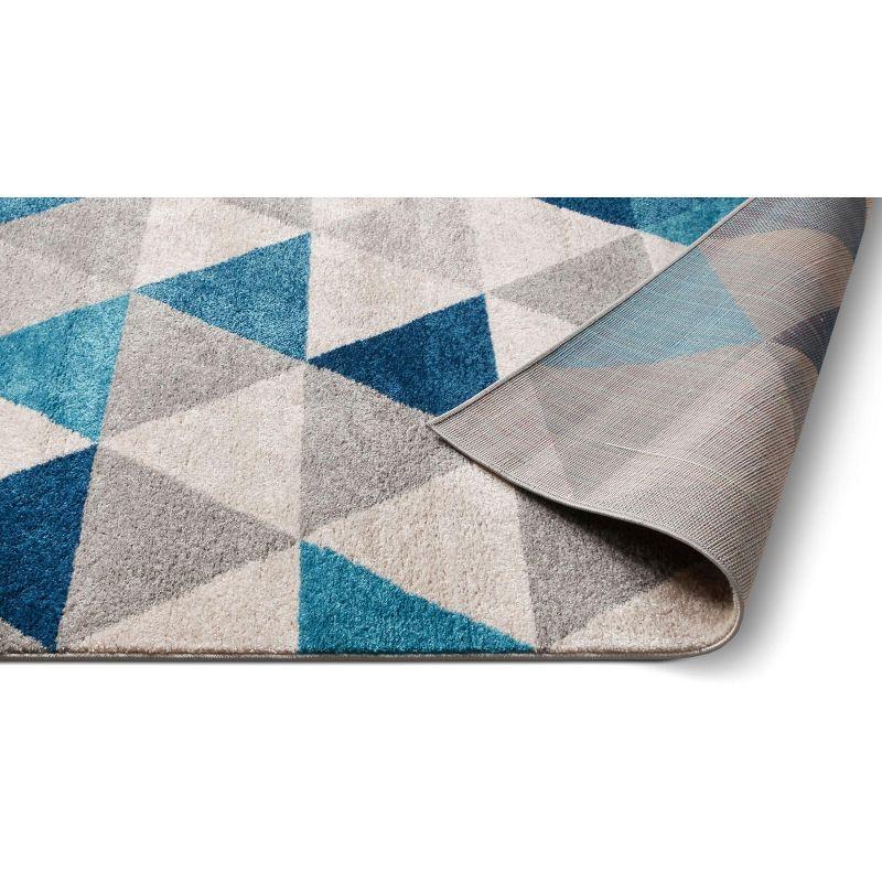 Isometry Modern Geometric Triangle Soft Area Rug