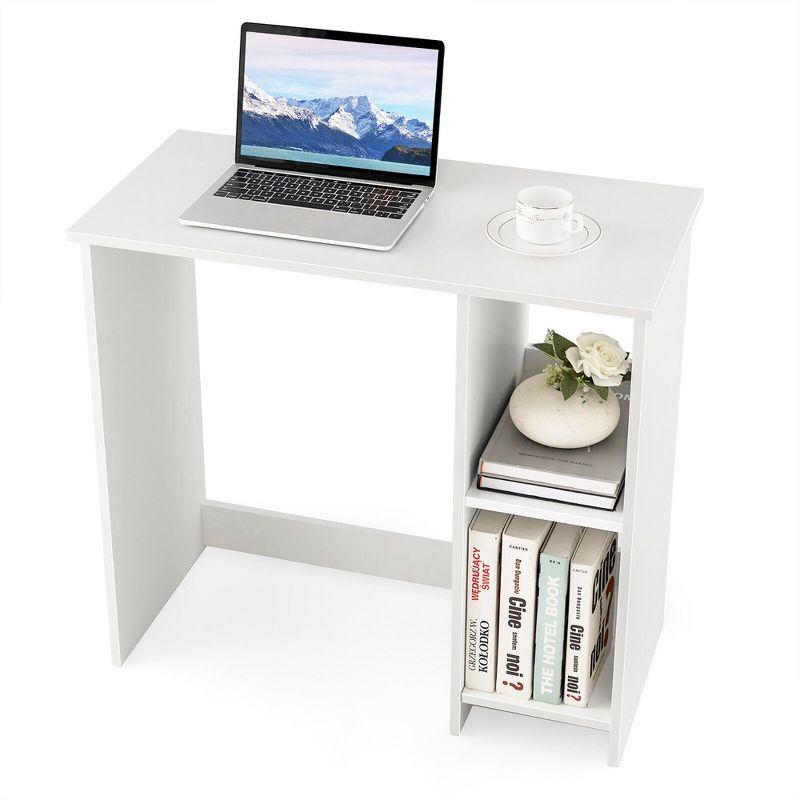 Costway 31.5'' Small Computer Desk Home Office Study Writing Desk with 2 Compartments