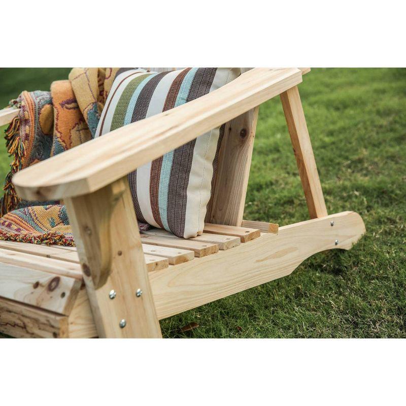 Adirondack Chair Wood - Patio Festival: Solid Fir, Outdoor Seating, Rustic Farmhouse Style, UV & Water-Resistant