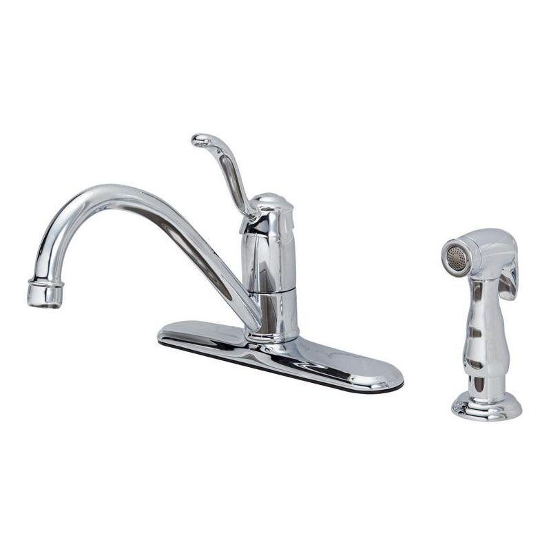 Chrome Mid Arc Kitchen Faucet with Pull-out Spray