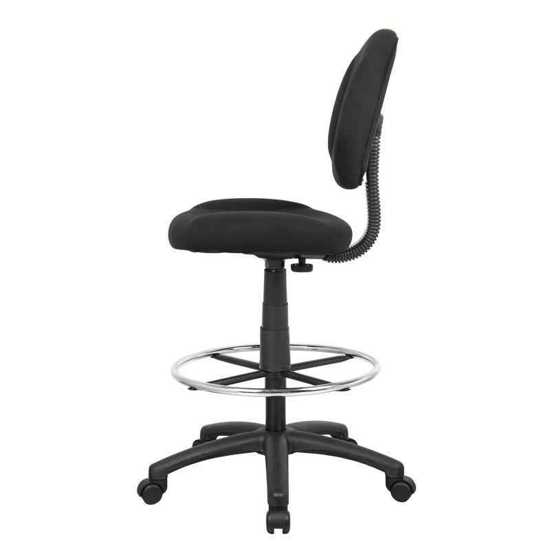 Backed Adjustable Height Ergonomic Lab Stool with Footring Wheels