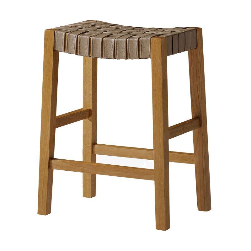 Maven Lane Emerson Kitchen Stool with Vegan Leather Upholstery