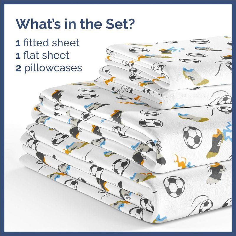 CGK Linens 4 Piece Kids Microfiber Sheet Set - Wrinkle Free - Cute, Cozy, Soft