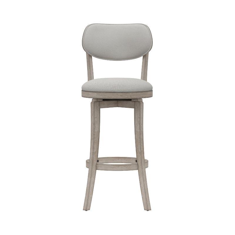 Sloan Barstool Gray - Hillsdale Furniture: Swivel, Upholstered, Aged Wood Finish, 43.5" Height