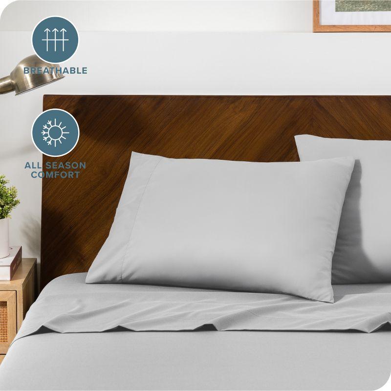 Microfiber Queen - Envelope - 20 x 30 Cloud Grey Pillowcase Set by Bare Home