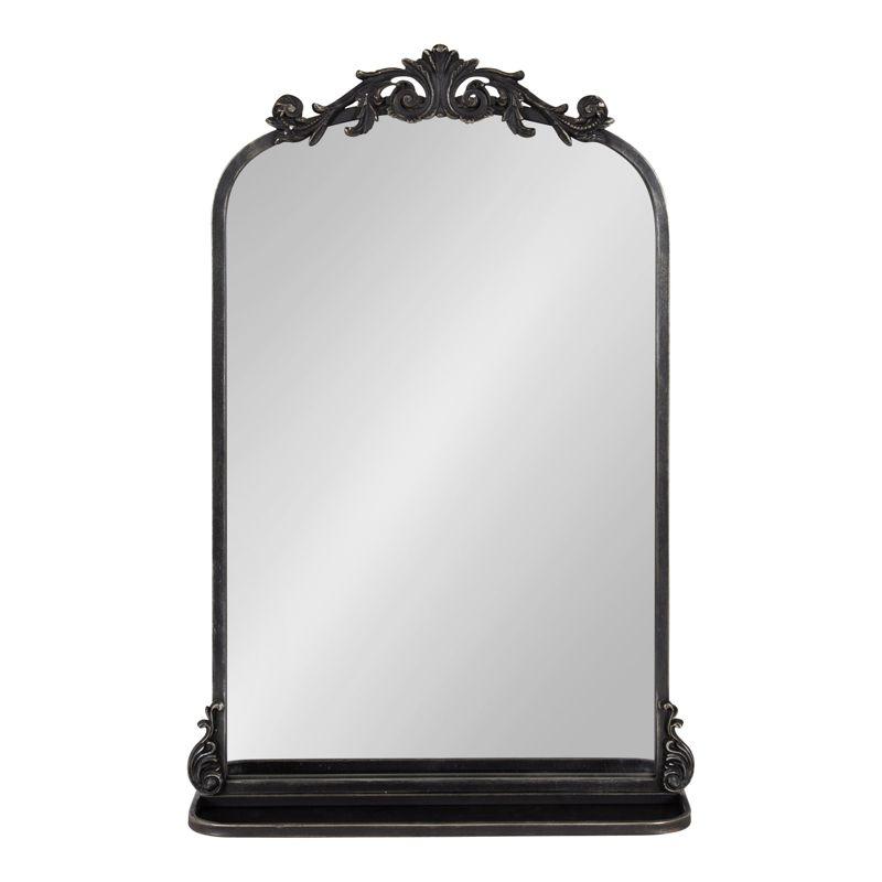 Kate and Laurel Arendahl Functional Mirror with Shelf - Black, 21x32