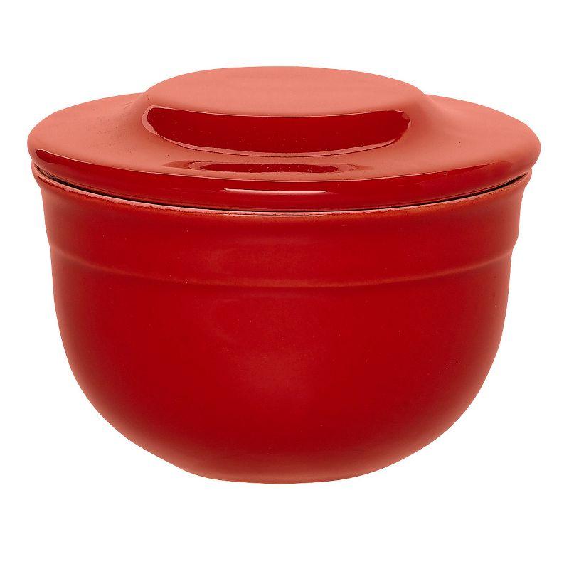 Red Ceramic French-Style Butter Pot