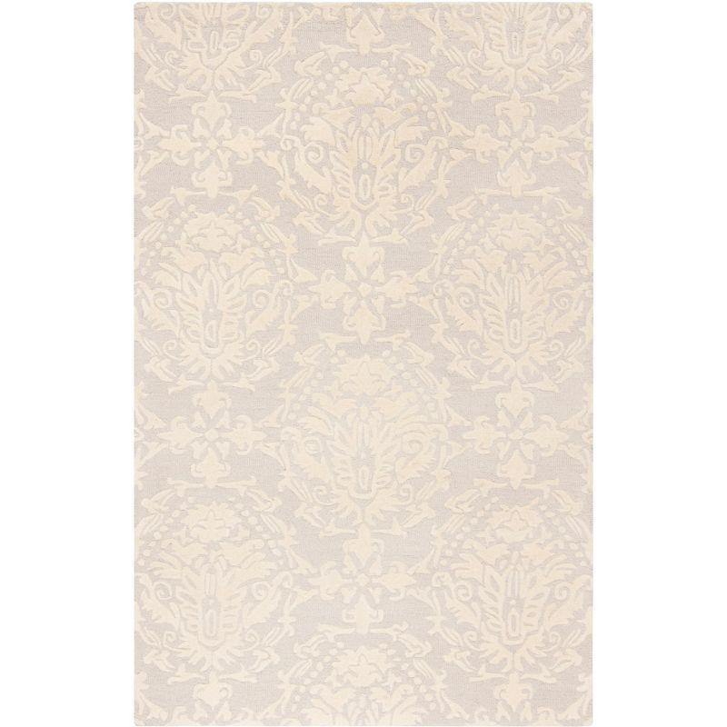 Blossom BLM107 Hand Tufted Indoor Area Rug - Light Grey/Ivory - 5'x8' - Safavieh