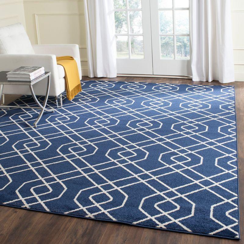 Amherst AMT407 Power Loomed Area Rug - Navy/Beige - 8'x10' - Safavieh.