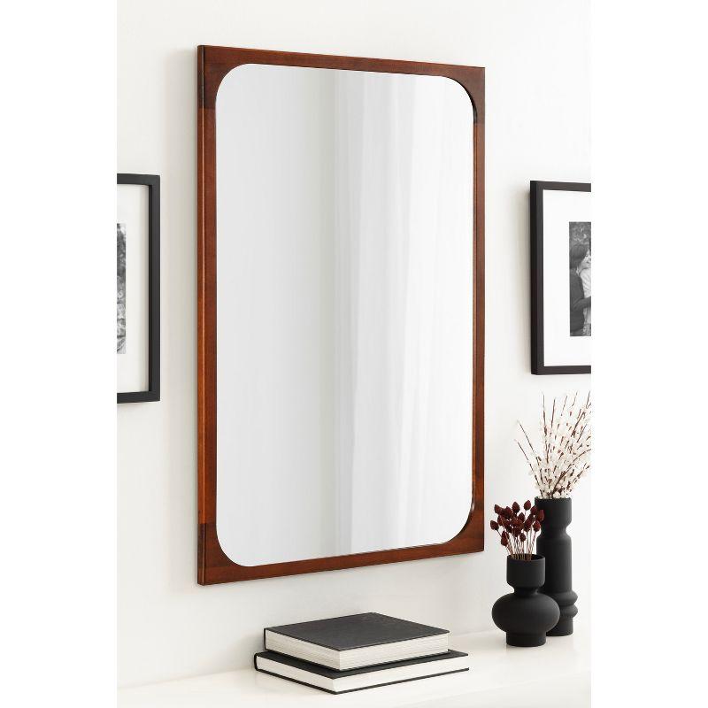 Kate & Laurel All Things Decor 24"x36" Kenai Framed Wall Mirror Walnut Brown: Modern Rectangular Design, No Assembly Required