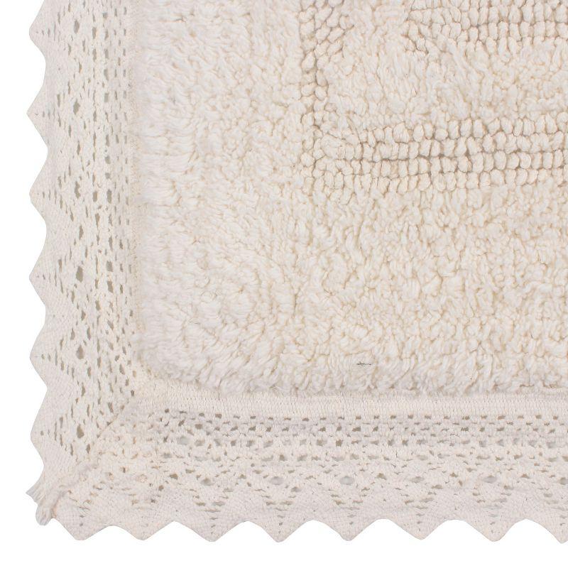 Opulent Beige Cotton Reversible Tufted Bath Rug