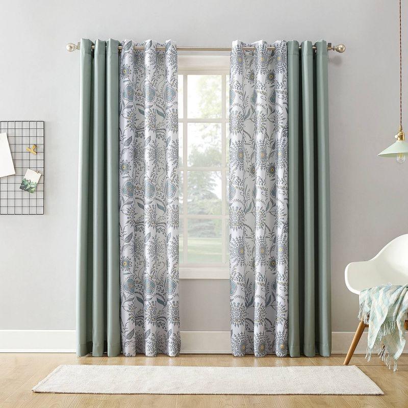 84"x40" Yuto Medallion Floral Light Filtering Grommet Top Curtain Panel White - No. 918