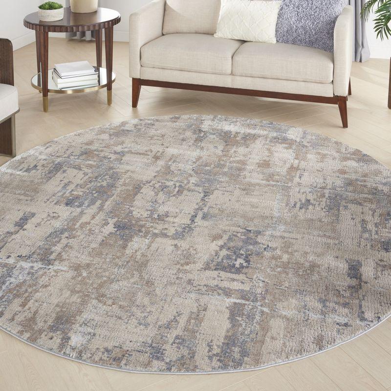 Nourison Rustic Textures Contemporary Indoor Area Rug Beige/Grey 5'3" x round