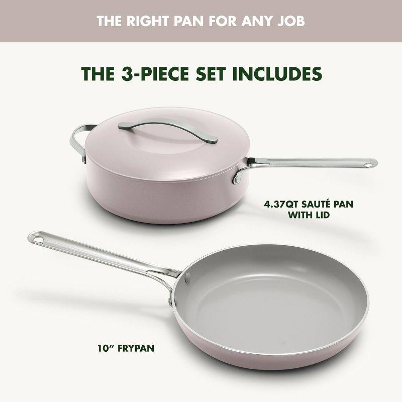 GreenPan Nova 3pc 10" Ceramic Nonstick Aluminum Fry Pan Set with Lid