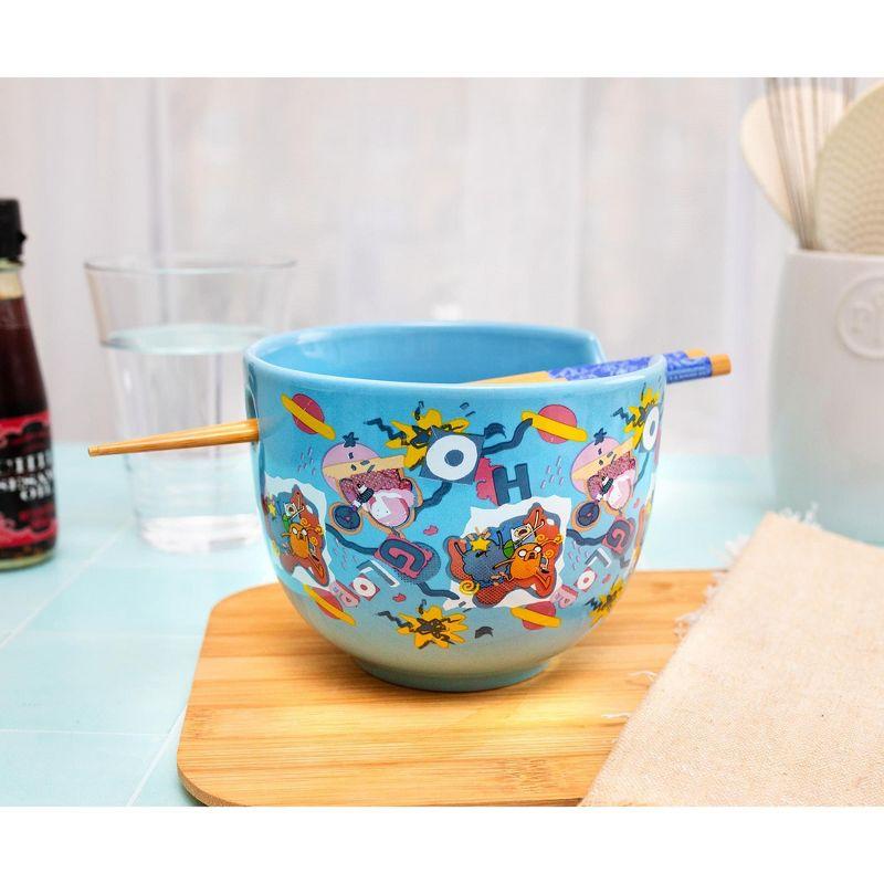 Silver Buffalo Adventure Time Toss Print 20-Ounce Ramen Bowl and Chopstick Set